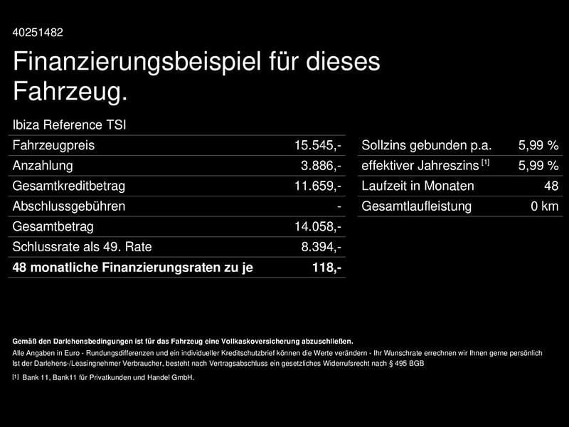 Schwarz Gebraucht 2025 Seat Ibiza Reference Kleinwagen | 15.545 € (Guter Preis) - Bild 1/1