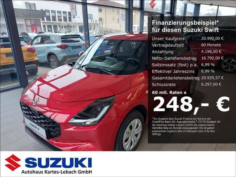 Rot Neu 2024 Suzuki Swift Club Limousine | 20.990 € - Bild 1/3