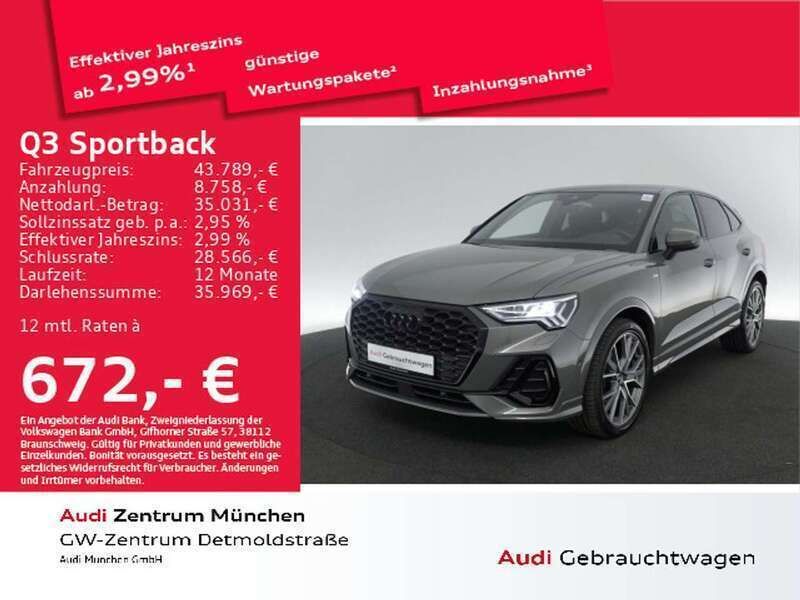 Chronosgrau metallic Gebraucht 2021 Audi Q3 S-Line SUV | 43.789 € - Bild 1/2
