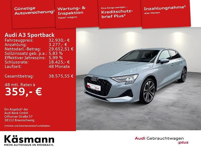 Pfeilgrau perleffekt Gebraucht 2024 Audi A3 Advanced Plus Limousine | 30.860 € (Superpreis) - Bild 1/4