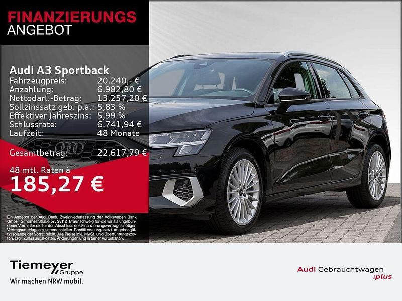 Schwarz Gebraucht 2020 Audi A3 Sportback Advanced Limousine | 20.240 € (Fairer Preis) - Bild 1/4