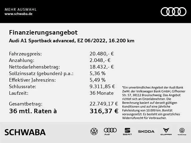 Gebraucht Audi A1 Sportback Advanced Plus 95 PS (69 kW) 2022 Weiß Kleinwagen