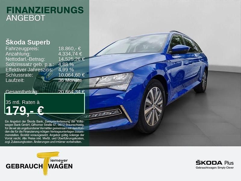 Blau Gebraucht 2021 Skoda Superb Ambition Kombi | 18.860 € (Superpreis) - Bild 1/4