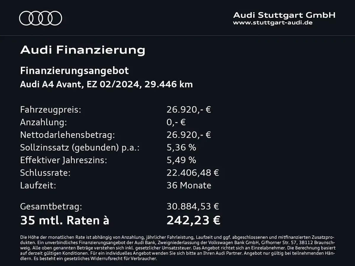 Gebraucht Audi A4 Basis 163 PS (119 kW) 2024 Navarrablau metallic Kombi