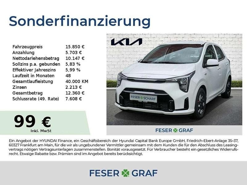 Schneeweiss Gebraucht 2025 Kia Picanto Vision Kleinwagen | 15.850 € (Fairer Preis) - Bild 1/4