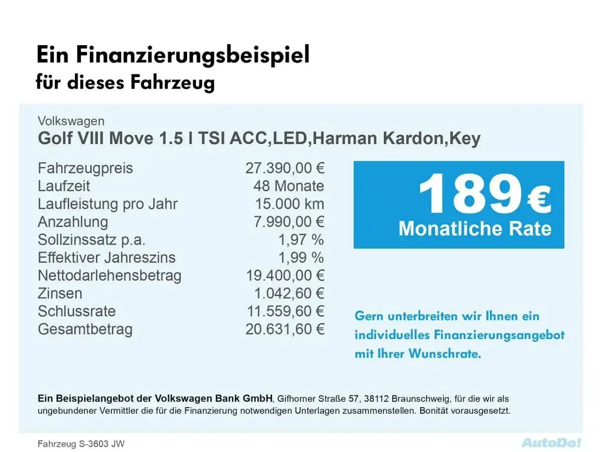Gebraucht VW Golf VIII Move 150 PS (110 kW) 2023 Oryxweiß perleffekt Limousine