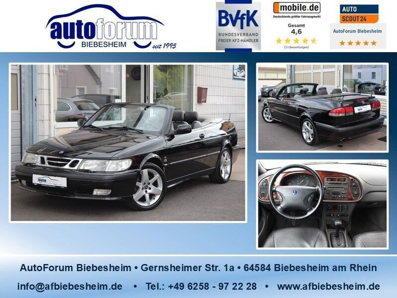 Schwarz Gebraucht 2002 Saab 9-3 Cabriolet Cabrio | 3.999 € (Superpreis) - Bild 1/4