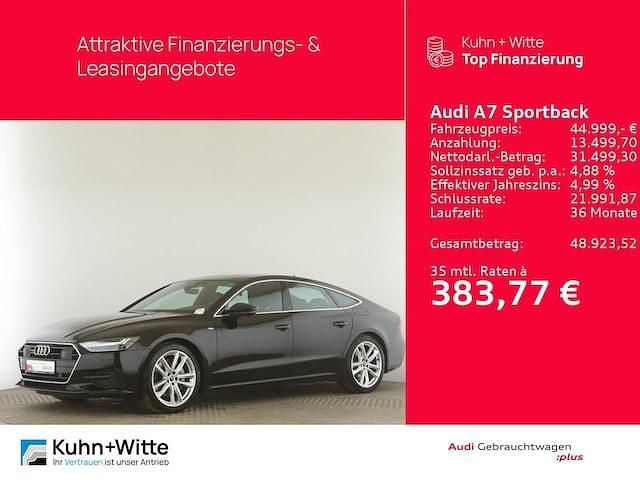 Brillantschwarz Gebraucht 2022 Audi A7 Sportback Ambiente Kleinwagen | 44.569 € (Guter Preis) - Bild 1/3