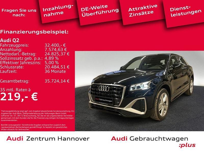 Mythosschwarz metallic Gebraucht 2024 Audi Q2 S-Line SUV | 31.990 € (Etwas zu teuer) - Bild 1/4