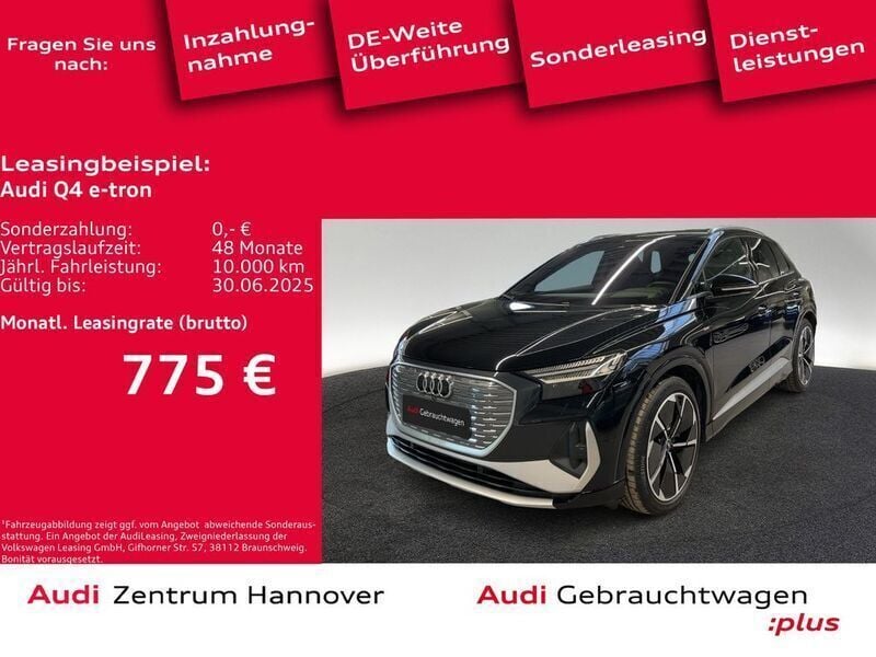 Mythosschwarz metallic Gebraucht 2024 Audi Q4 e-tron Ambiente SUV | 57.490 € - Bild 1/4