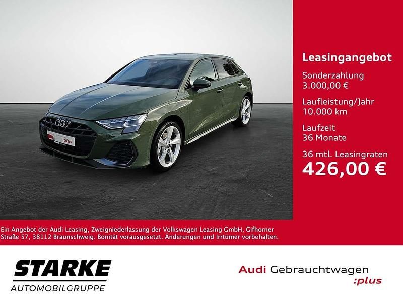 Grün Gebraucht 2025 Audi A3 Sportback e-tron S-Line Kleinwagen | 46.340 € - Bild 1/3