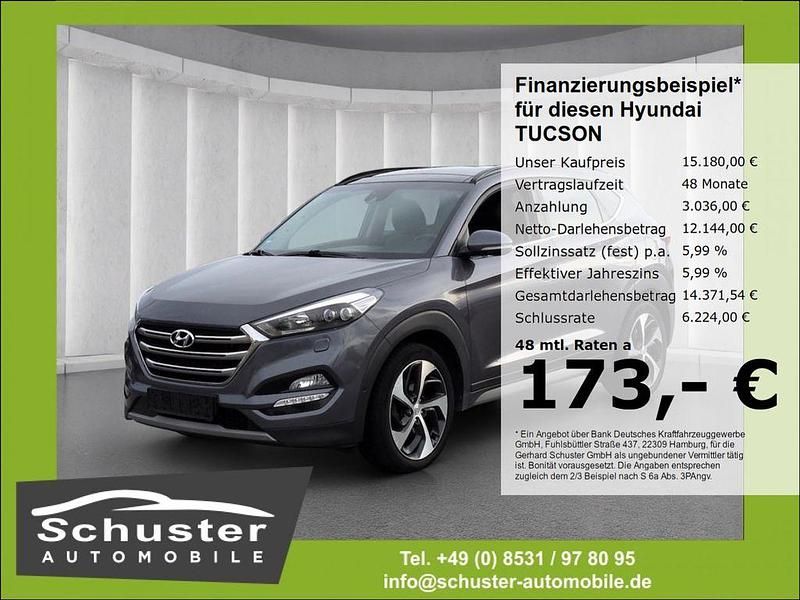 Grau Gebraucht 2018 Hyundai Tucson Premium SUV | 15.180 € (Fairer Preis) - Bild 1/4