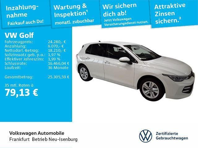 Pure white/pure white Gebraucht 2024 VW Golf VIII Life Limousine | 24.280 € (Guter Preis) - Bild 1/4