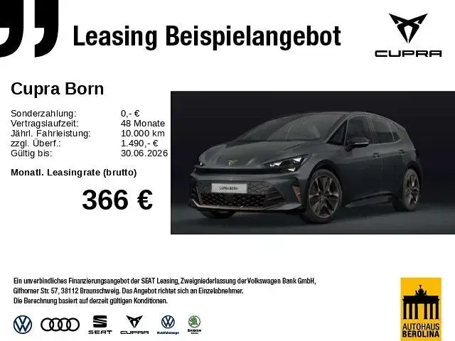 Uusi Cupra Born 139 kW (190 HP) 2026 Harmaa Viistoperä