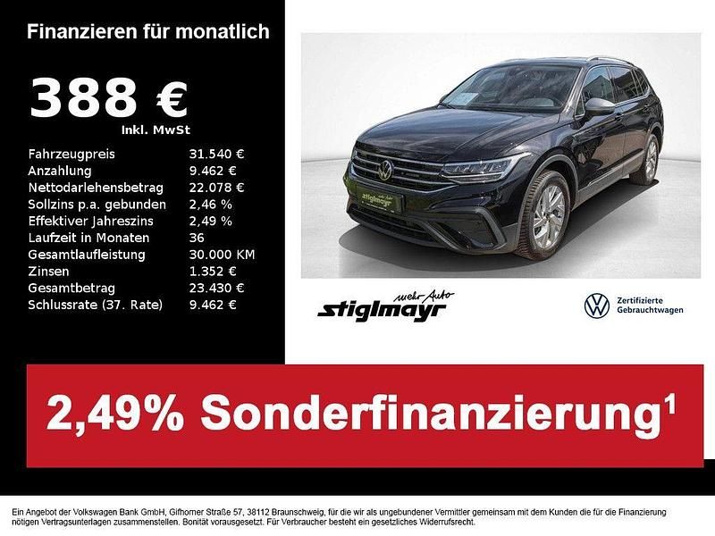 Deep black perleffekt Gebraucht 2024 VW Tiguan Allspace Life SUV | 31.540 € (Superpreis) - Bild 1/4