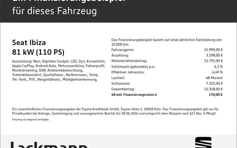 Gebraucht Seat Ibiza Black Edition 110 PS (80 kW) 2023 Rot Kleinwagen