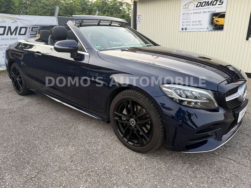 Blau Gebraucht 2020 Mercedes C220 AMG line Cabrio | 21.900 € (Guter Preis) - Bild 1/4
