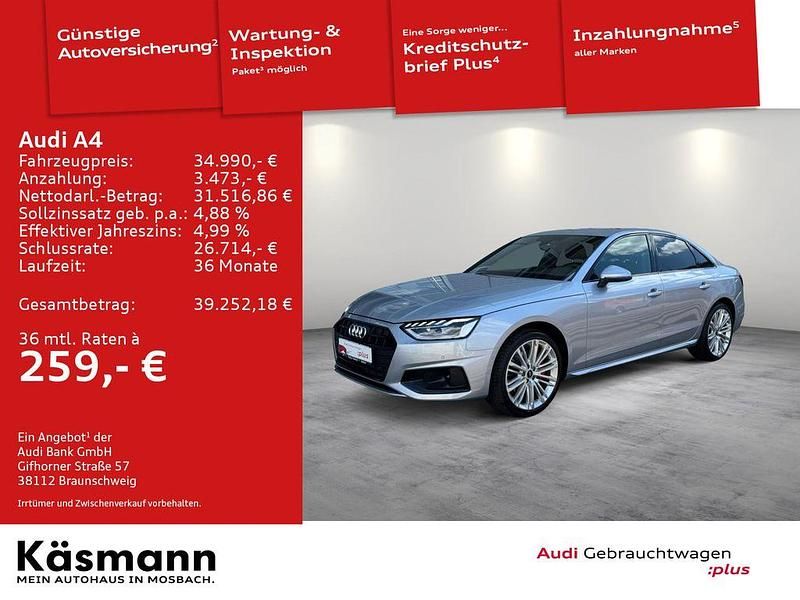 Silber Gebraucht 2024 Audi A4 Advanced Plus Limousine | 34.990 € (Fairer Preis) - Bild 1/4