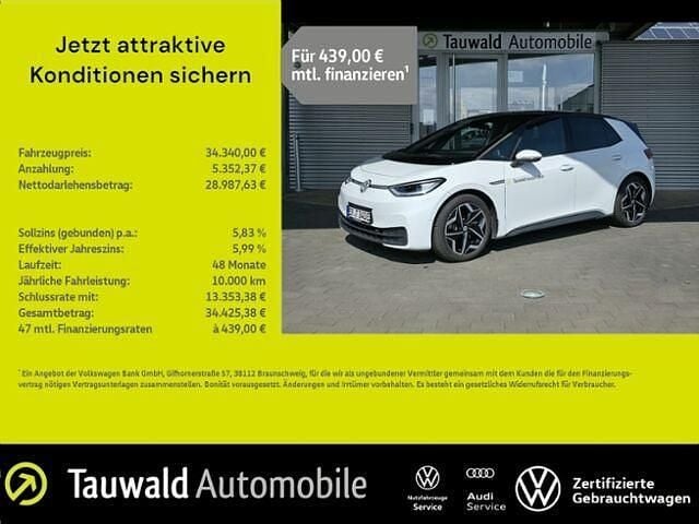 Gletscherweiß metallic Gebraucht 2023 VW ID.3 Pro Kleinwagen | 34.340 € (Guter Preis) - Bild 1/2