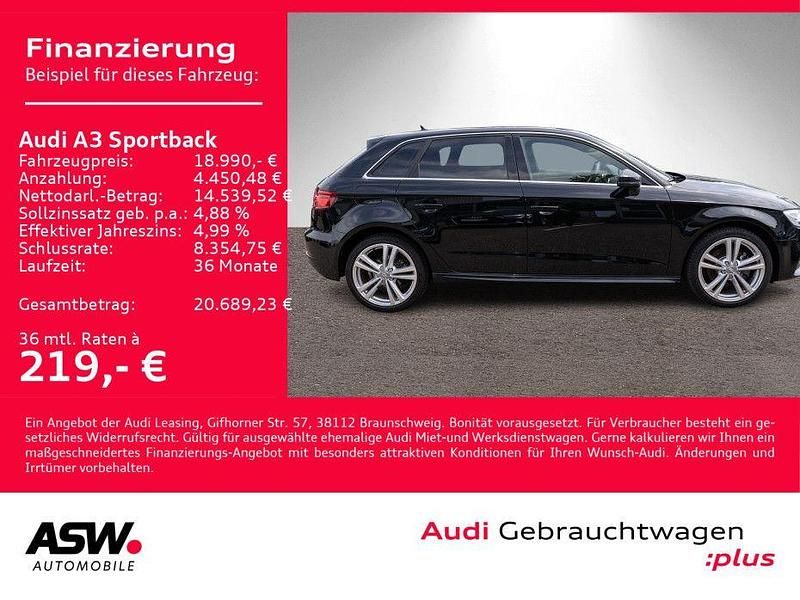 Mythosschwarz metallic Gebraucht 2020 Audi A3 Sportback e-tron Sport Kleinwagen | 17.490 € (Superpreis) - Bild 1/4