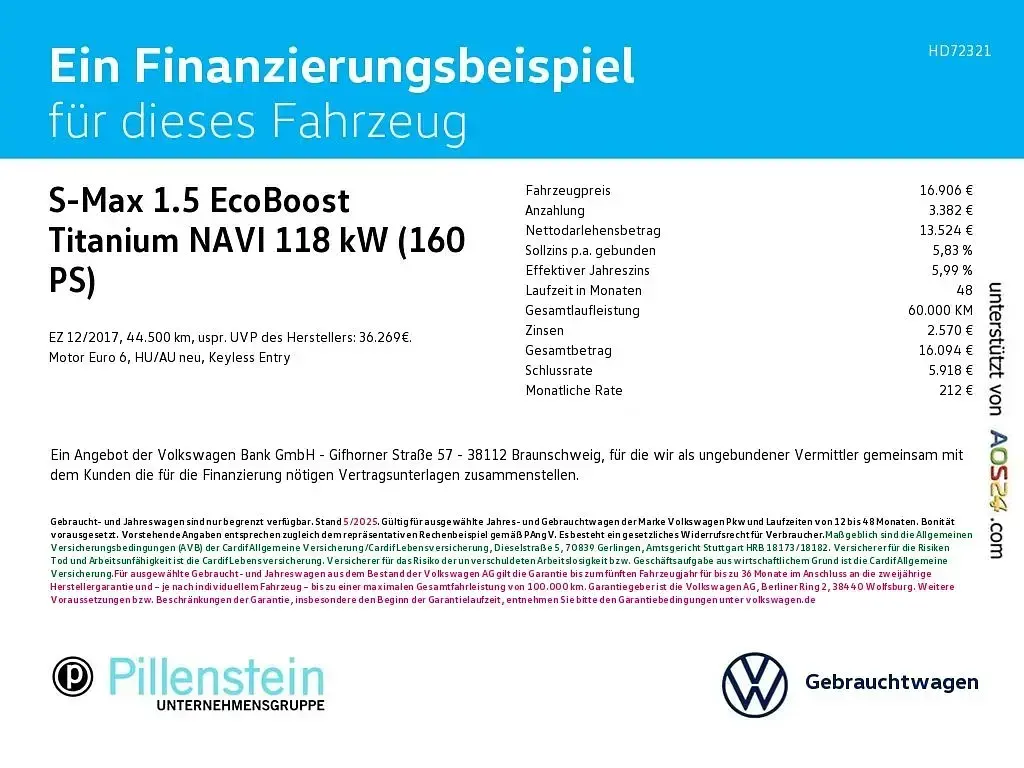 Gebraucht Ford S-MAX Titanium 160 PS (117 kW) 2017 Grau Van / Kleinbus