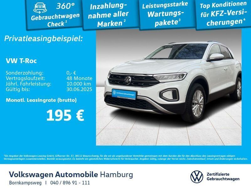 0q pure white Gebraucht 2024 VW T-Roc Life SUV | 24.444 € (Fairer Preis) - Bild 1/3