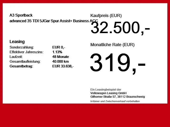 Occasion Audi A3 Advanced Plus 150 ch (110 kW) 2025 Bleue Berline