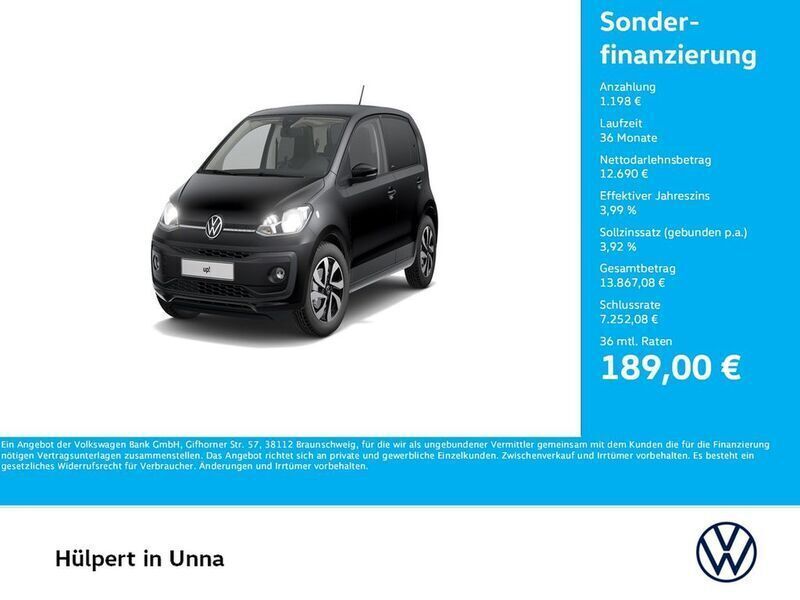 Schwarz Gebraucht 2022 VW up! Active Kleinwagen | 13.770 € (Fairer Preis) - Bild 1/2