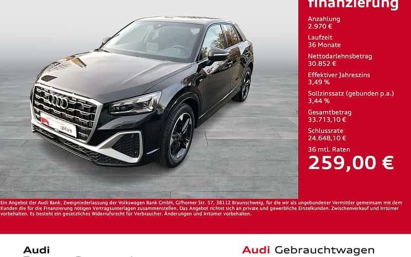 Schwarz Gebraucht 2025 Audi Q2 S-Line SUV | 33.822 € (Fairer Preis) - Bild 1/4