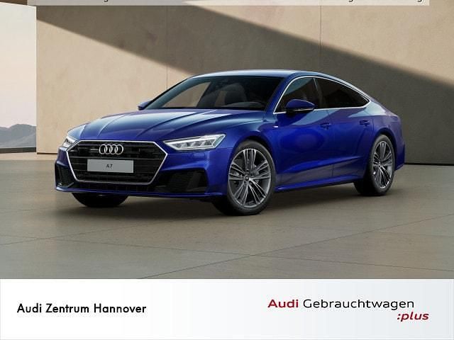 Ultrablau metallic Gebraucht 2022 Audi A7 Sportback S-Line Kleinwagen | 48.980 € (Superpreis) - Bild 1/4