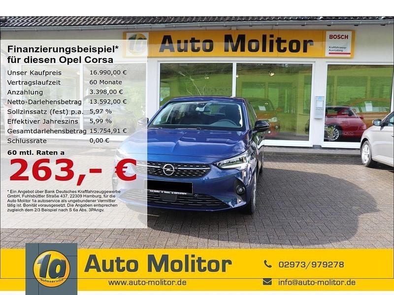 Blau Gebraucht 2021 Opel Corsa Elegance Limousine | 16.990 € (Fairer Preis) - Bild 1/4