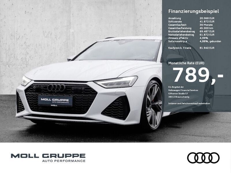 Gletscherweiss metallic Gebraucht 2020 Audi RS6 Ambiente Kombi | 81.940 € - Bild 1/3