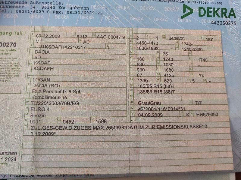 Gebraucht Dacia Logan 87 PS (63 kW) 2009 Van / Kleinbus