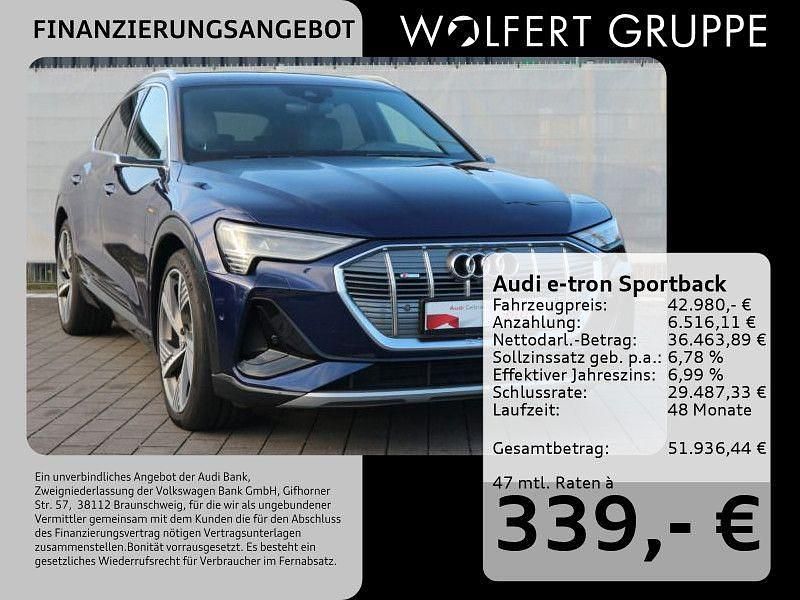 Blau Gebraucht 2022 Audi e-tron Sportback S-Line SUV | 42.980 € (Fairer Preis) - Bild 1/4