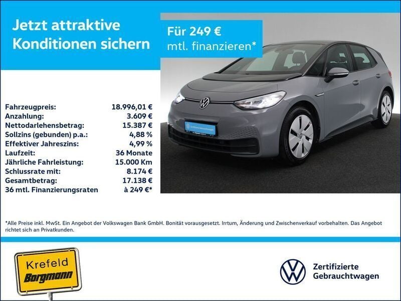 Grau / mondstein grau Gebraucht 2021 VW ID.3 Pro Performance Kleinwagen | 18.996 € (Superpreis) - Bild 1/2