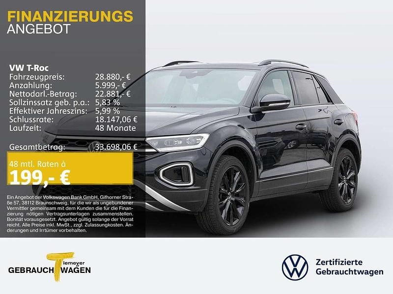 Schwarz Gebraucht 2023 VW T-Roc Beats SUV | 28.880 € (Superpreis) - Bild 1/4