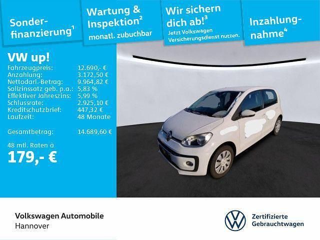 Weiß Gebraucht 2022 VW up! move up! Kleinwagen | 12.690 € (Fairer Preis) - Bild 1/3