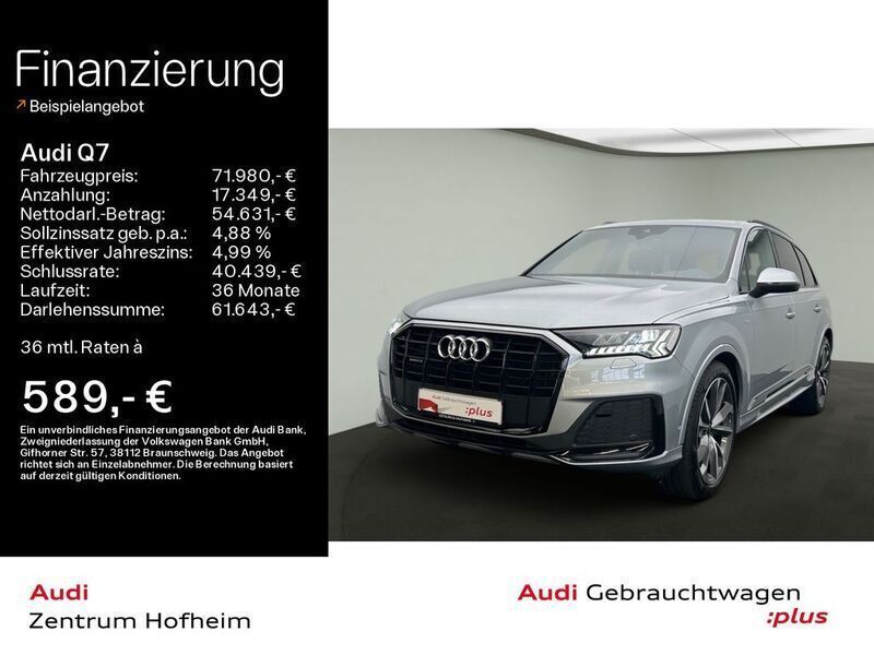 Satellitsilber metallic Gebraucht 2023 Audi Q7 S-Line SUV | 71.980 € (Guter Preis) - Bild 1/4