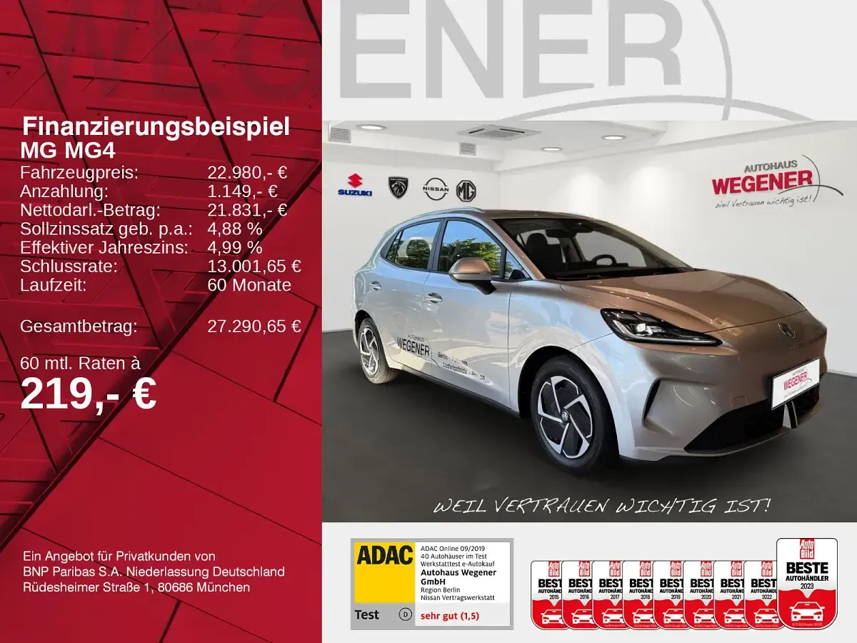 Gebraucht MG MG4 EV Comfort 117 kW (160 PS) 2024 Kleinwagen