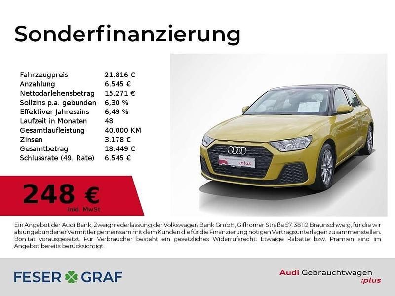 Pythongelb metallic/mythoss... Gebraucht 2022 Audi A1 Sportback Comfort Kleinwagen | 21.816 € (Guter Preis) - Bild 1/2