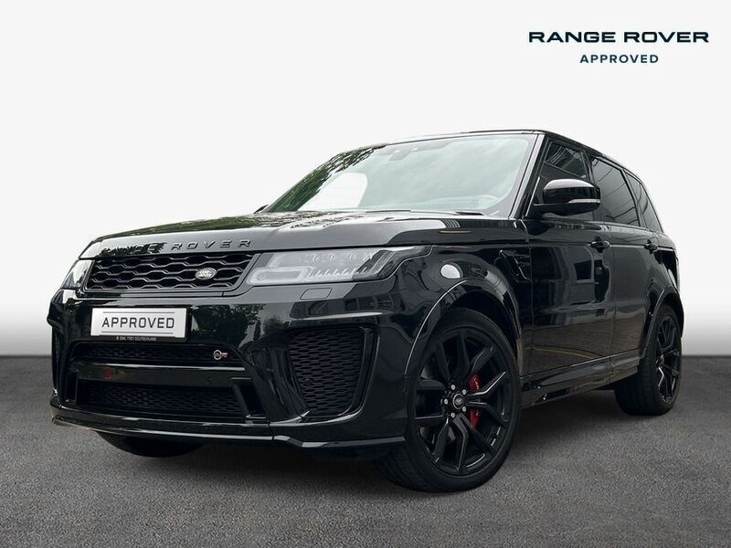 Schwarz santorini black metallic metallic Gebraucht 2022 Land Rover Range Rover Sport SVR SUV | 84.996 € (Fairer Preis) - Bild 1/4