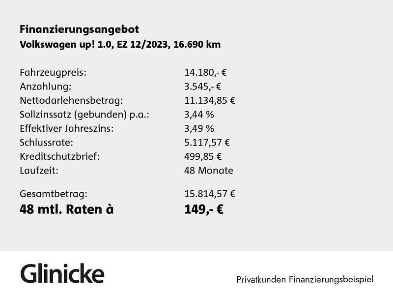 Gebraucht VW up! 65 PS (47 kW) 2023 Pure white Kleinwagen