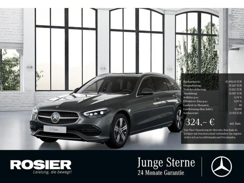 Grau / selenitgrau (metallic) Gebraucht 2024 Mercedes C300e Avantgarde Kombi | 45.890 € (Etwas zu teuer) - Bild 1/4