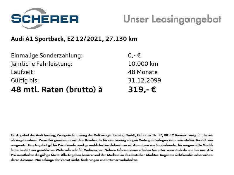 Gebraucht Audi A1 110 PS (80 kW) 2021 Cortinaweiß Limousine