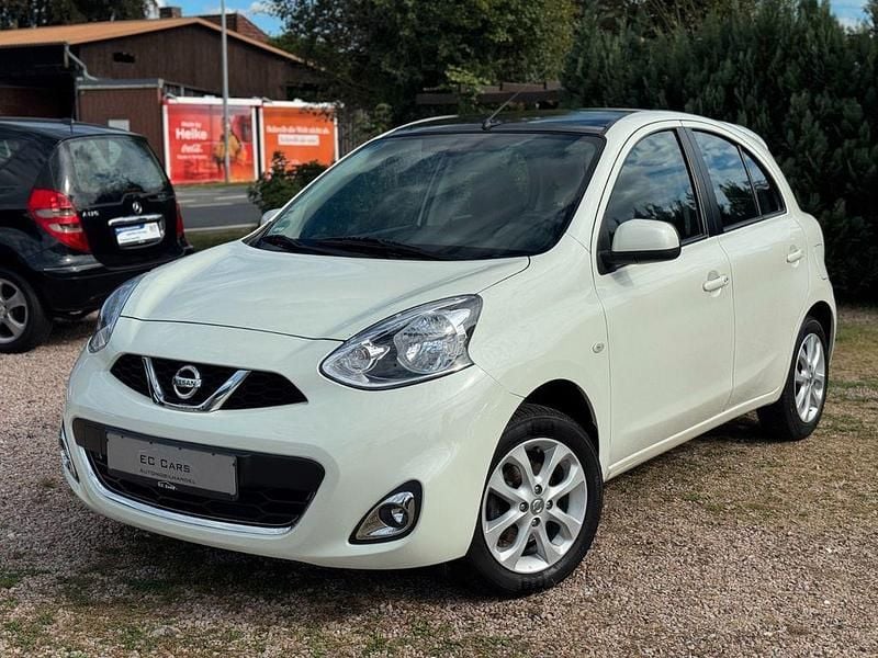 Weiß Gebraucht 2016 Nissan Micra Tekna Kleinwagen | 8.490 € (Etwas zu teuer) - Bild 1/4