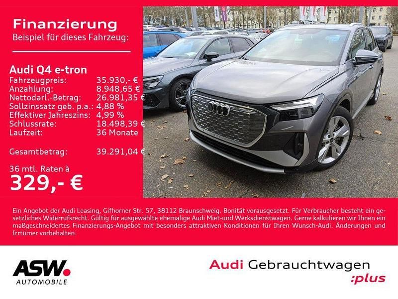 Taifungrau metallic Gebraucht 2022 Audi Q4 e-tron Ambiente SUV | 35.930 € (Guter Preis) - Bild 1/3