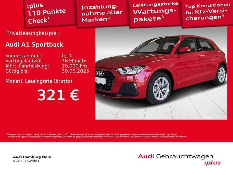 B1 progressivrot metallic Gebraucht 2025 Audi A1 Advanced Kleinwagen | 22.520 € (Superpreis) - Bild 1/3