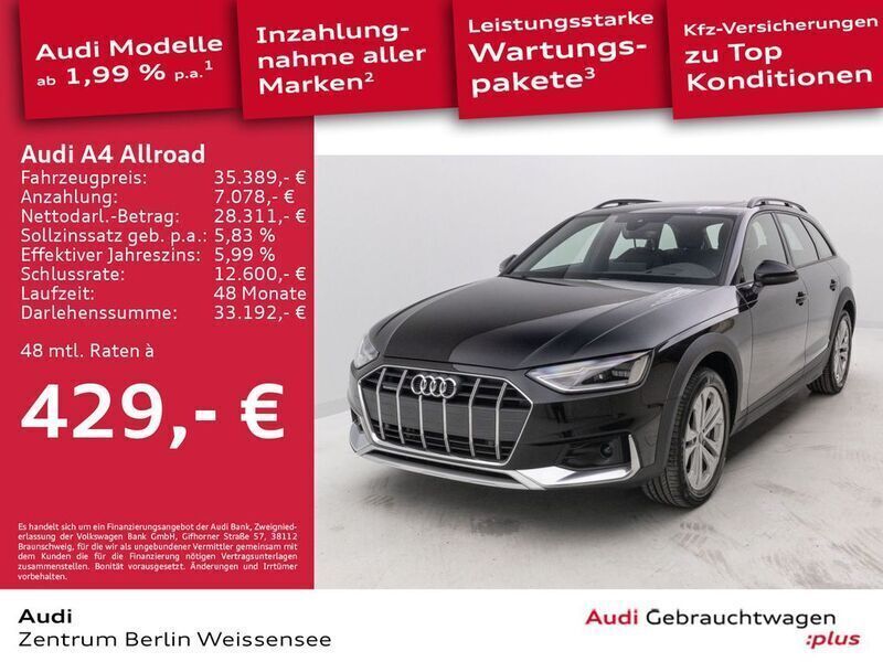 Mythosschwarz metallic Gebraucht 2022 Audi A4 Allroad Sport Kombi | 35.389 € (Guter Preis) - Bild 1/4