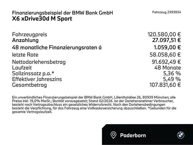 Neu BMW X6 M Sport 286 PS (210 kW) 2025 Schwarz SUV