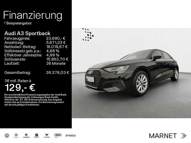 Brillantschwarz Gebraucht 2023 Audi A3 Limousine | 23.890 € (Fairer Preis) - Bild 1/4